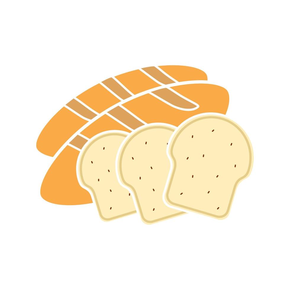 ícone de cor de glifo de pão. produtos de grão. padaria. torradas e pão longo. símbolo de silhueta em fundo branco sem contorno. espaço negativo. ilustração vetorial vetor