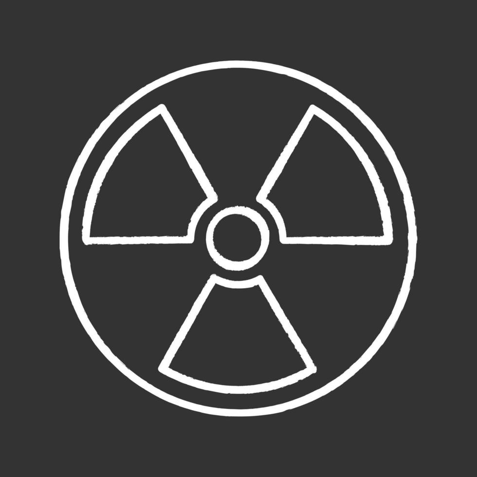 ícone de giz de energia nuclear. poder atômico. radiação. perigo radioativo. ilustrações de quadro-negro vetoriais isolados vetor