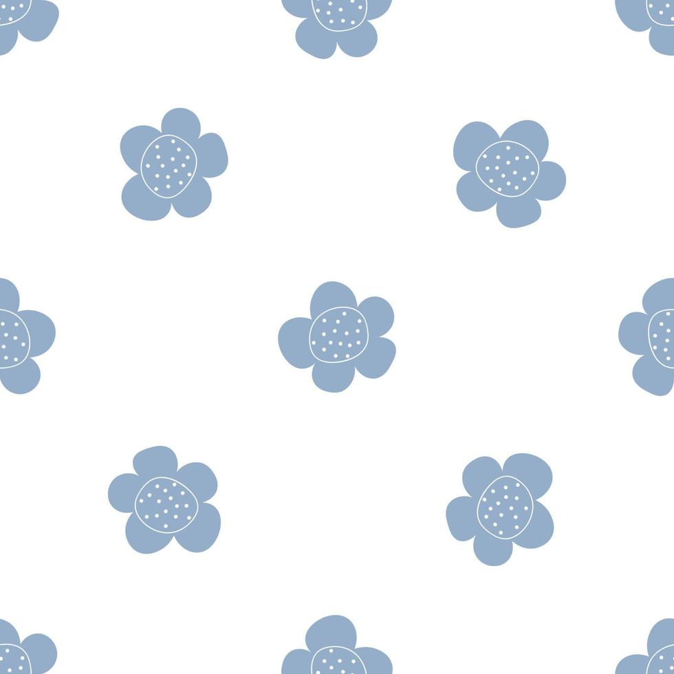 padrão floral vetor sem costura com flores. flora da primavera. estilo infantil simples desenhado à mão. muito ditsy para tecido, têxtil, papel de parede. papel digital em fundo branco