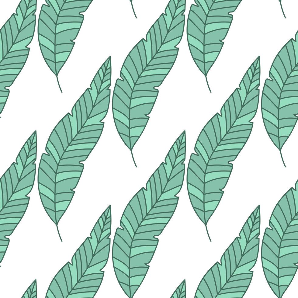 palmeira tropical simples deixa padrão sem emenda. textura botânica exótica linear. vetor