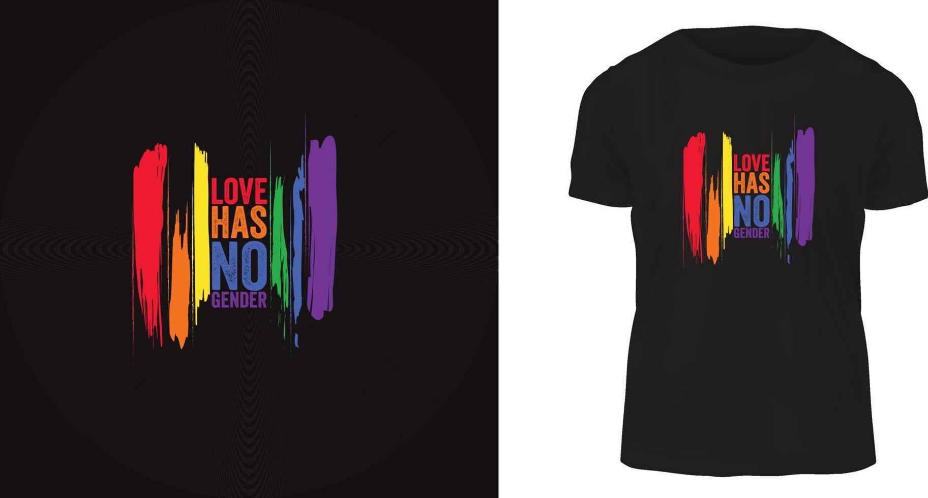 design de camiseta, o amor não tem gênero. pronto para imprimir esta camiseta vetor
