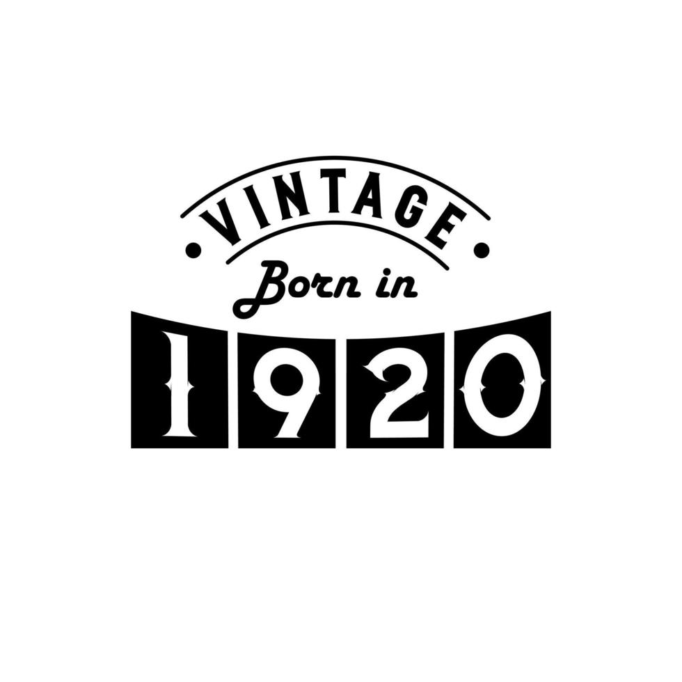 nascido em 1920 festa de aniversário vintage, vintage nascido em 1920 vetor