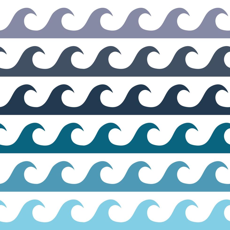 padrão de onda sem costura azul e branco, ornamento de onda de linha em estilo de tatuagem maori para tecido, têxtil, papel de parede. ornamento de estilo japonês vetor