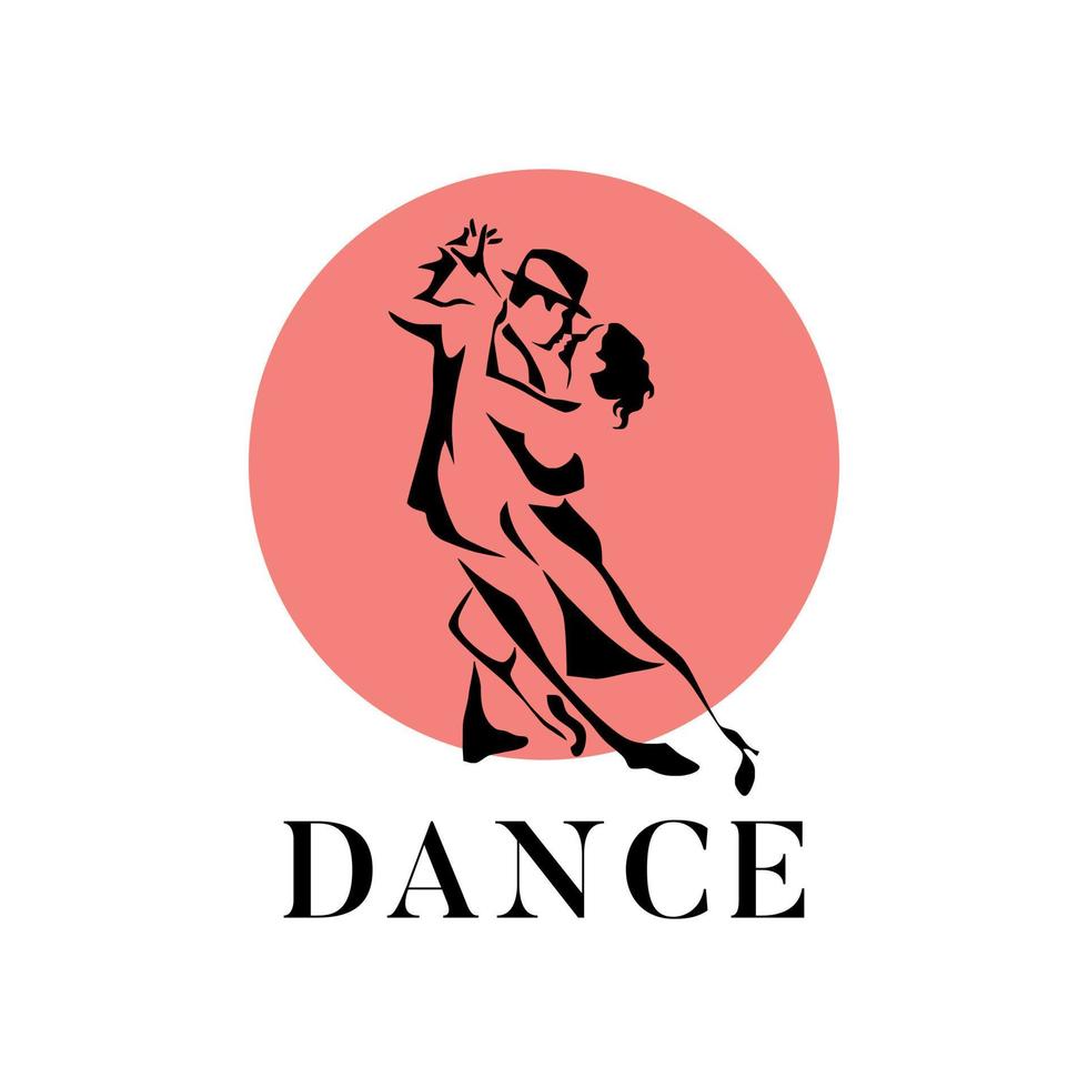 casal dançando ilustração vetorial de homem e mulher, logotipo, ícone para escola de dança, festa vetor