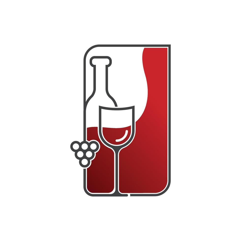 logotipo do vinho tinto vetor