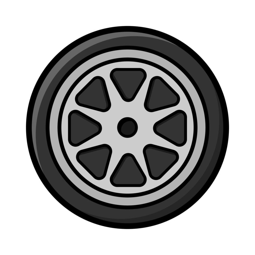 gráfico de vetor de ilustração do logotipo do ícone de roda.
