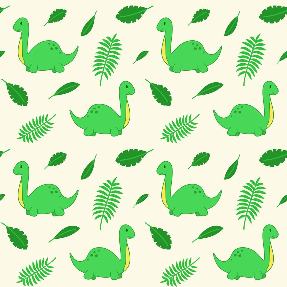 sem costura padrão com dinossauros de desenho animado. impressão fofa para roupas infantis, têxteis, decoração de quarto de berçário. fundo de bebê para tecido, cartão postal, papel de embrulho, produtos de presente, papel de parede vetor