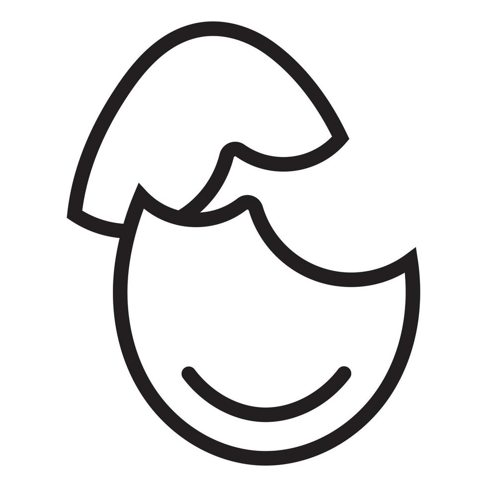 ícone de arte de linha de ovo de pato chocado para aplicativo e site vetor