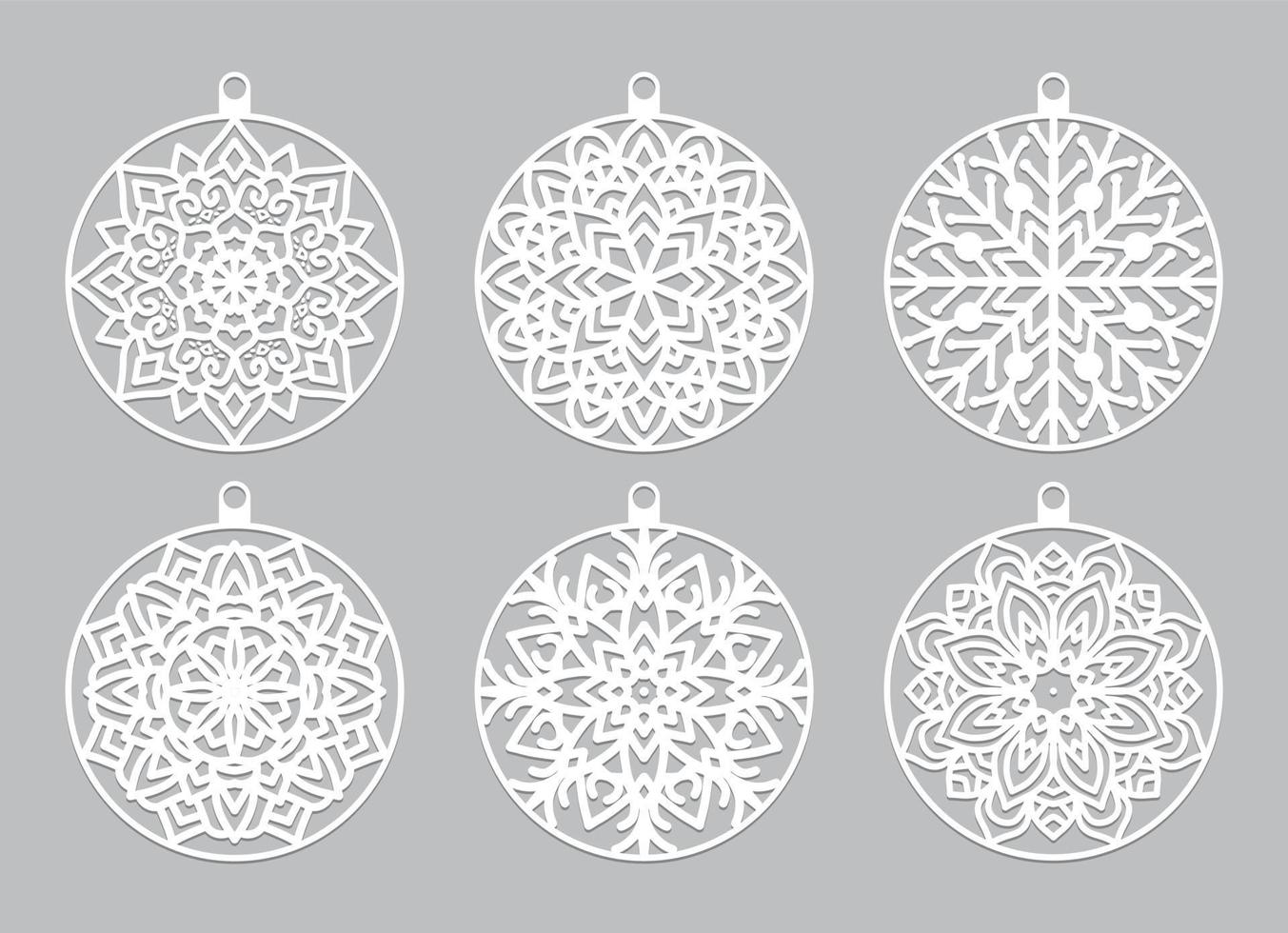 conjunto de vetores de design de natal de flocos de neve
