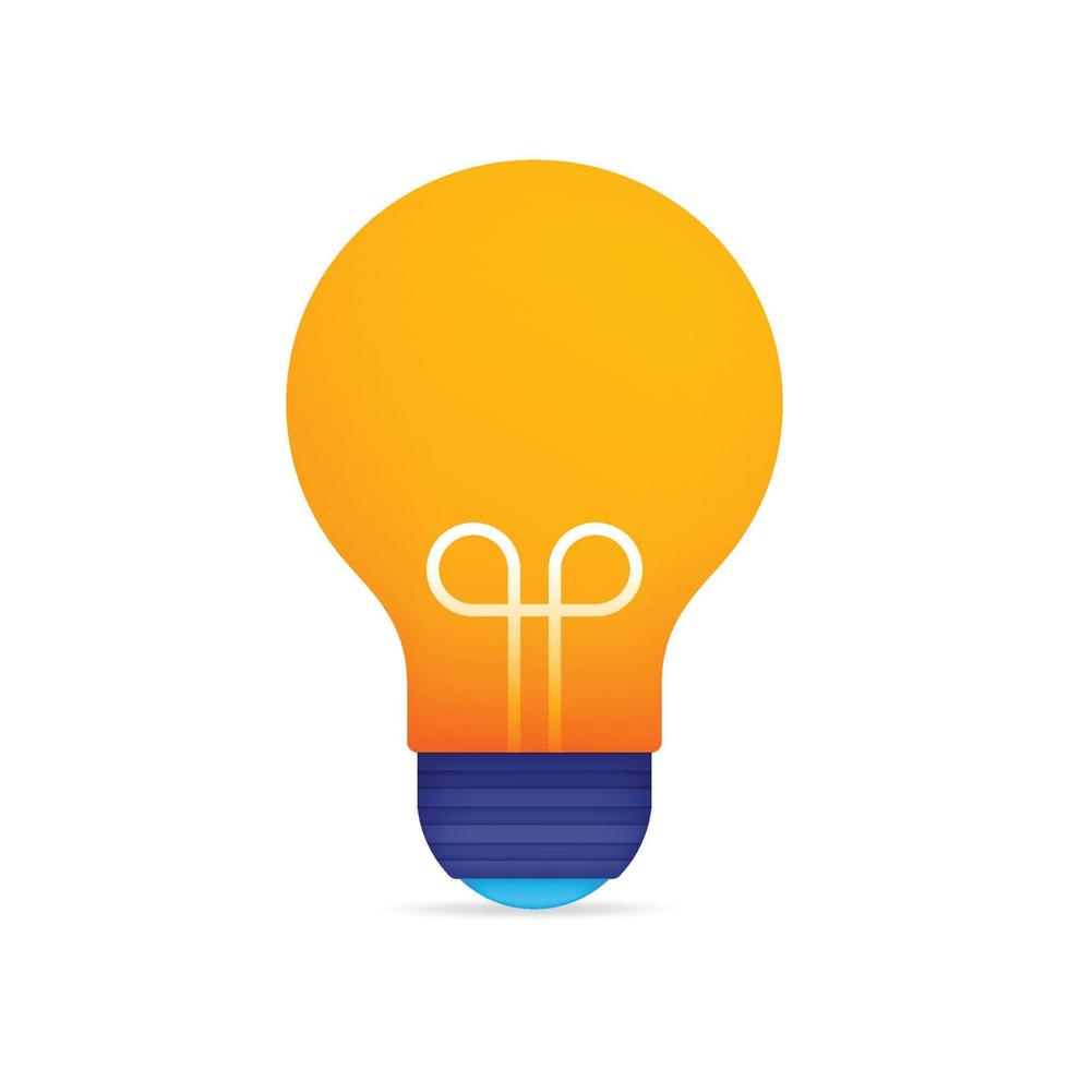 design vetorial de lâmpada 3d para mente inteligente, inteligência e iluminação na aprendizagem. conceito de ilustração pode ser usado para modelo de página de destino ui web mobile app cartaz banner site flyer ads vetor