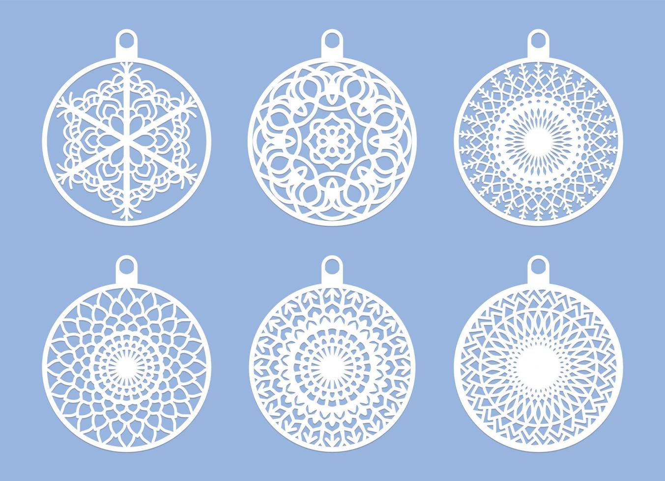 conjunto de vetores de design de natal de flocos de neve