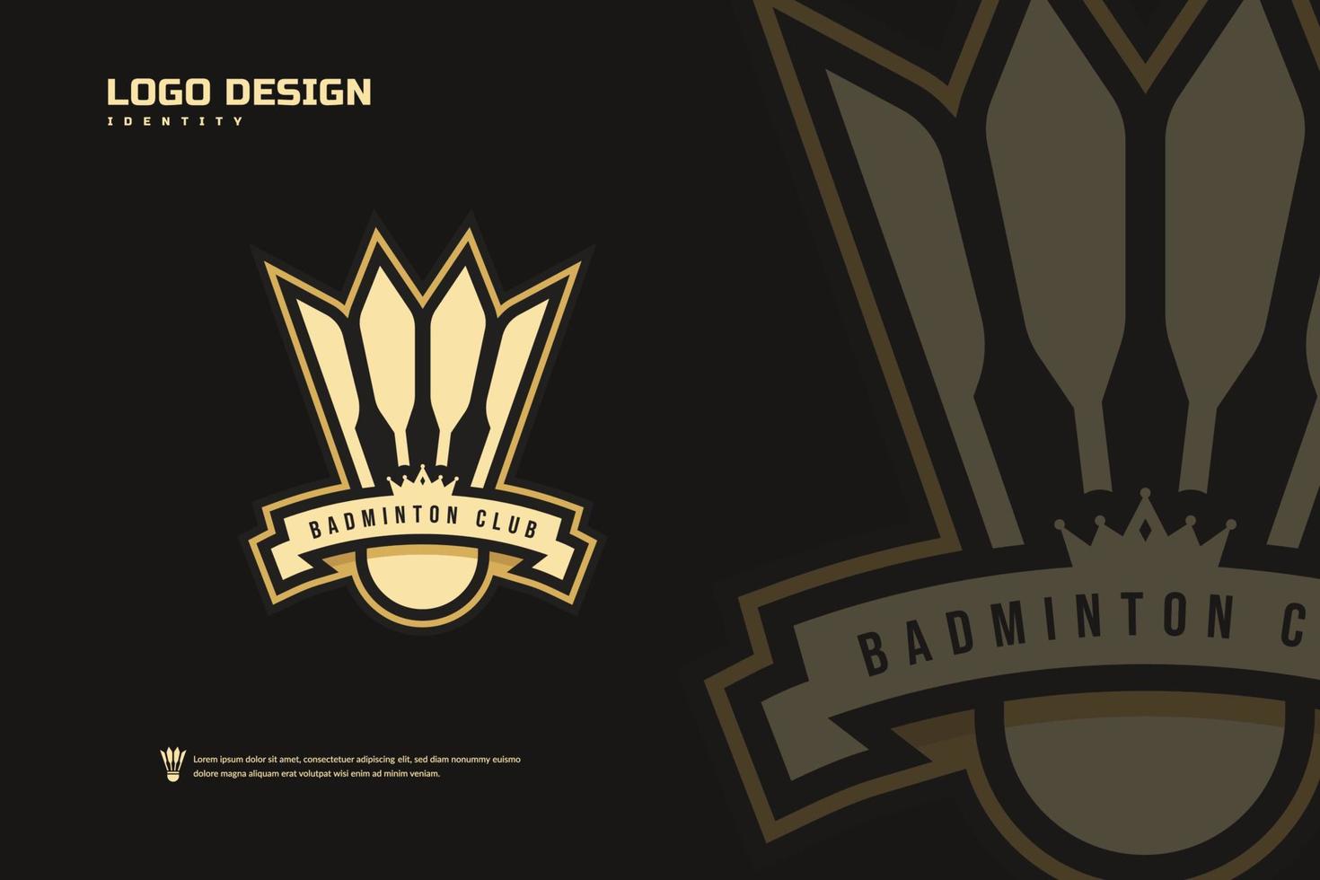 logotipo do clube de badminton, modelo de emblemas de torneio de badminton. identidade da equipe esportiva, ilustrações vetoriais de design de crachá abstrato vetor