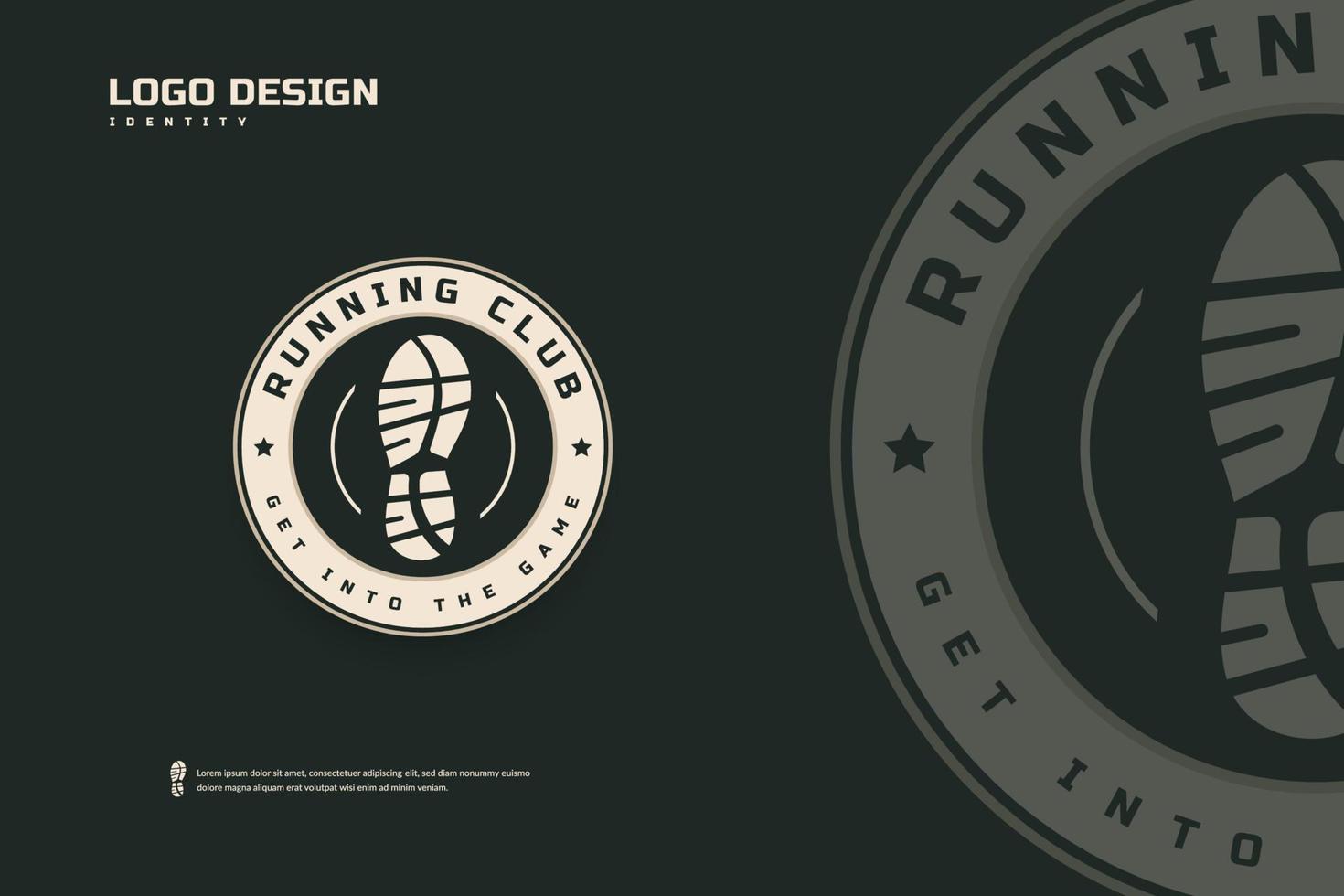 modelo de design de logotipo de clube de corrida, conceito de logotipo de torneios de maratona. executando a identidade da equipe isolada no fundo branco, ilustrações vetoriais de design de símbolo esportivo abstrato vetor