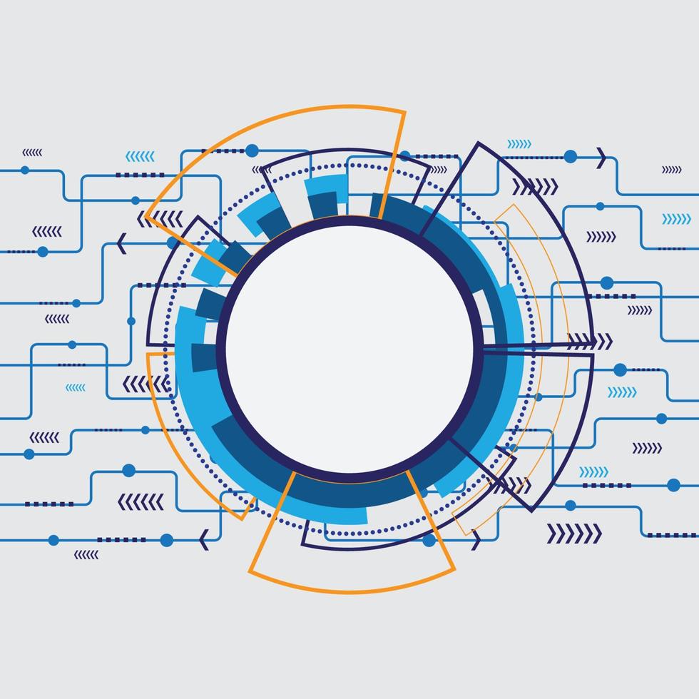 fundo tecnológico abstrato com vários elementos tecnológicos. vetor