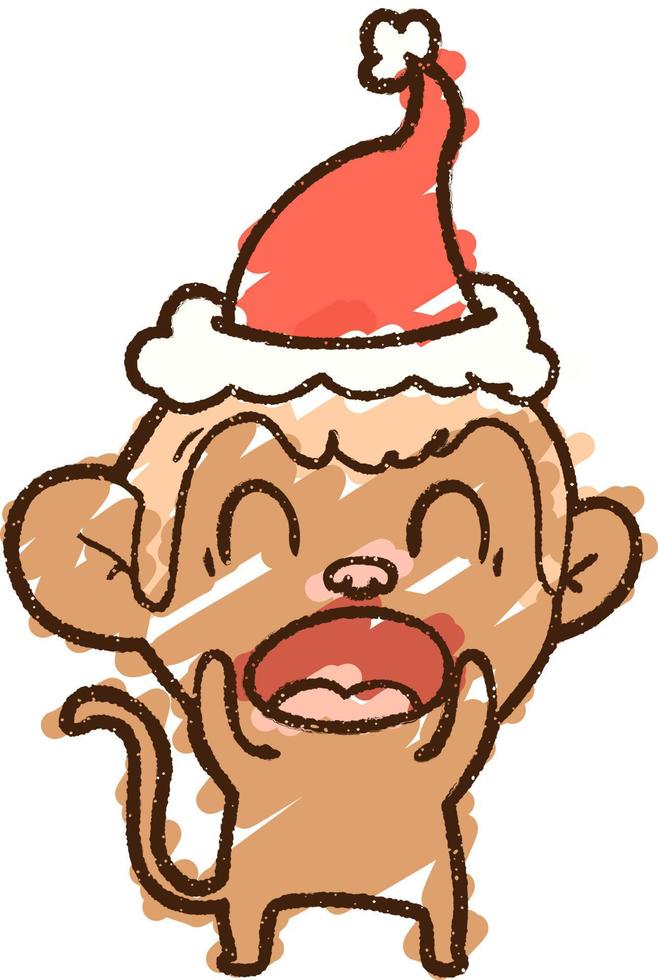 desenho de giz de macaco festivo vetor