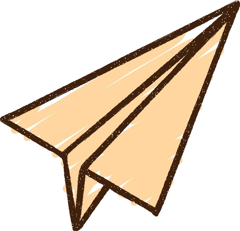 desenho de giz de avião de papel vetor