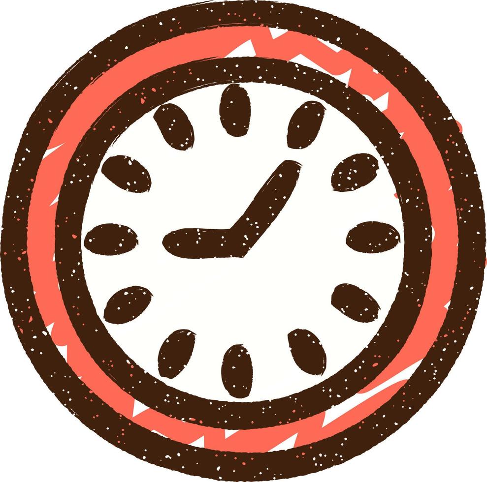 desenho de giz de símbolo de relógio vetor
