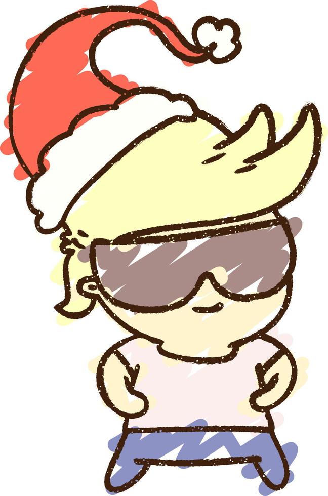 desenho de giz de homem de natal vetor