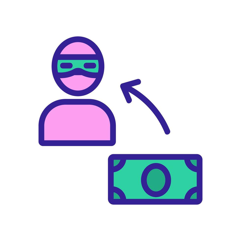 hacking para ilustração de contorno de vetor de ícone de dinheiro