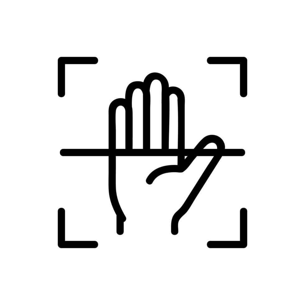 vetor de ícone de palma do scanner. ilustração de símbolo de contorno isolado
