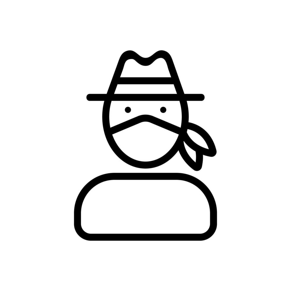 o ladrão criminoso é um vetor de ícone de gângster. ilustração de símbolo de contorno isolado