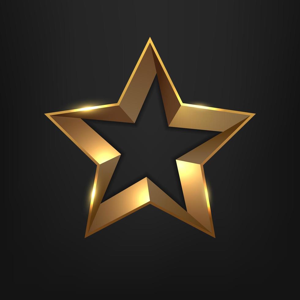 logotipo de forma de estrela de ouro elegante, ilustração vetorial vetor