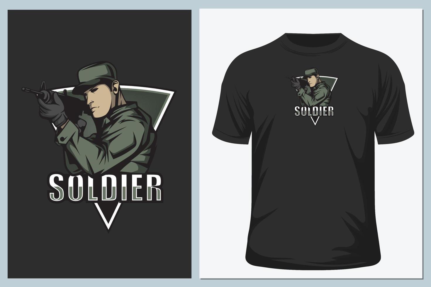 vetor de camiseta de soldado