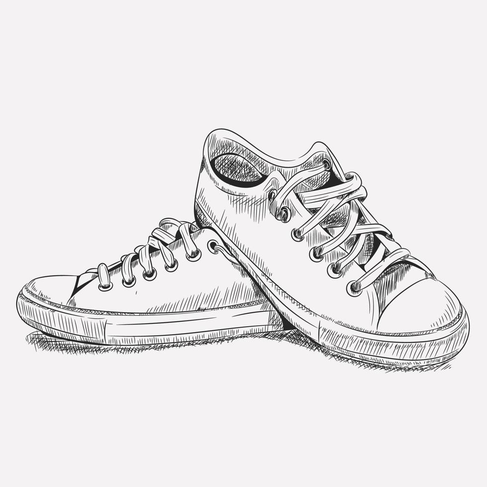ilustração de esboço de sapatos vetor