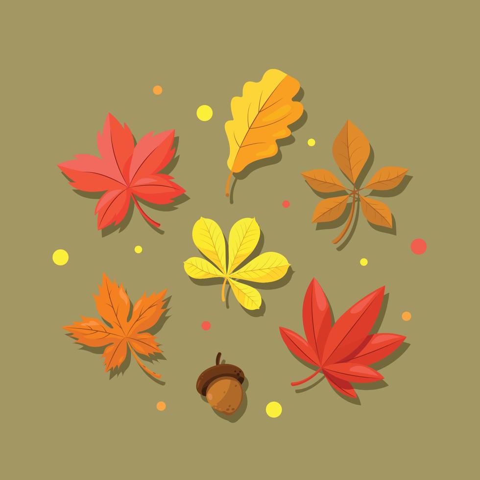 ícone de folhas caídas de outono vetor