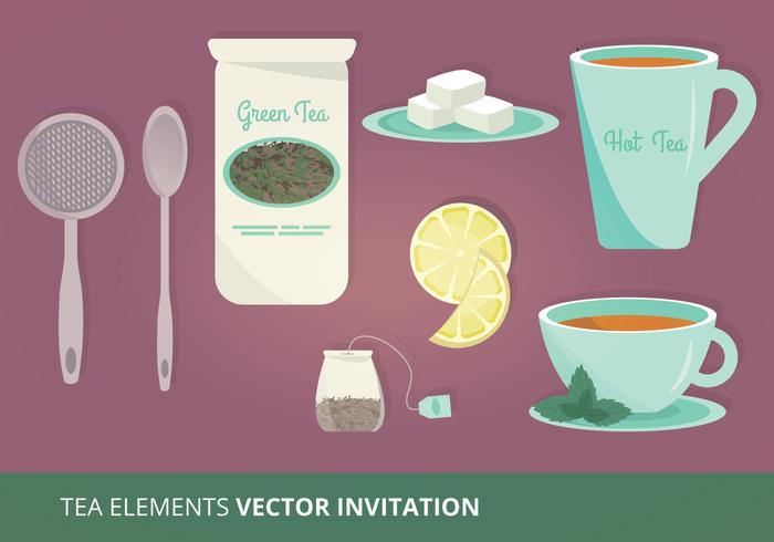 Ilustração do vetor dos elementos do chá
