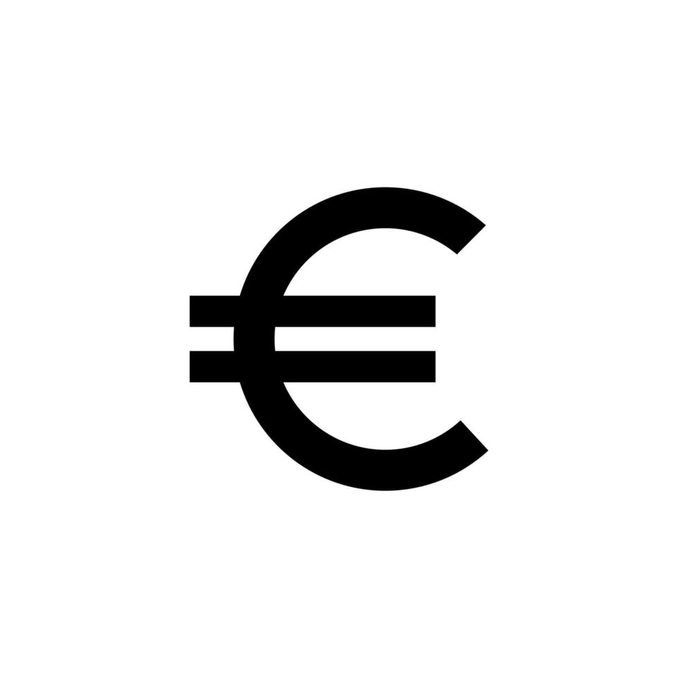 símbolo do ícone do euro para pictograma ou elemento de design gráfico. ilustração vetorial vetor