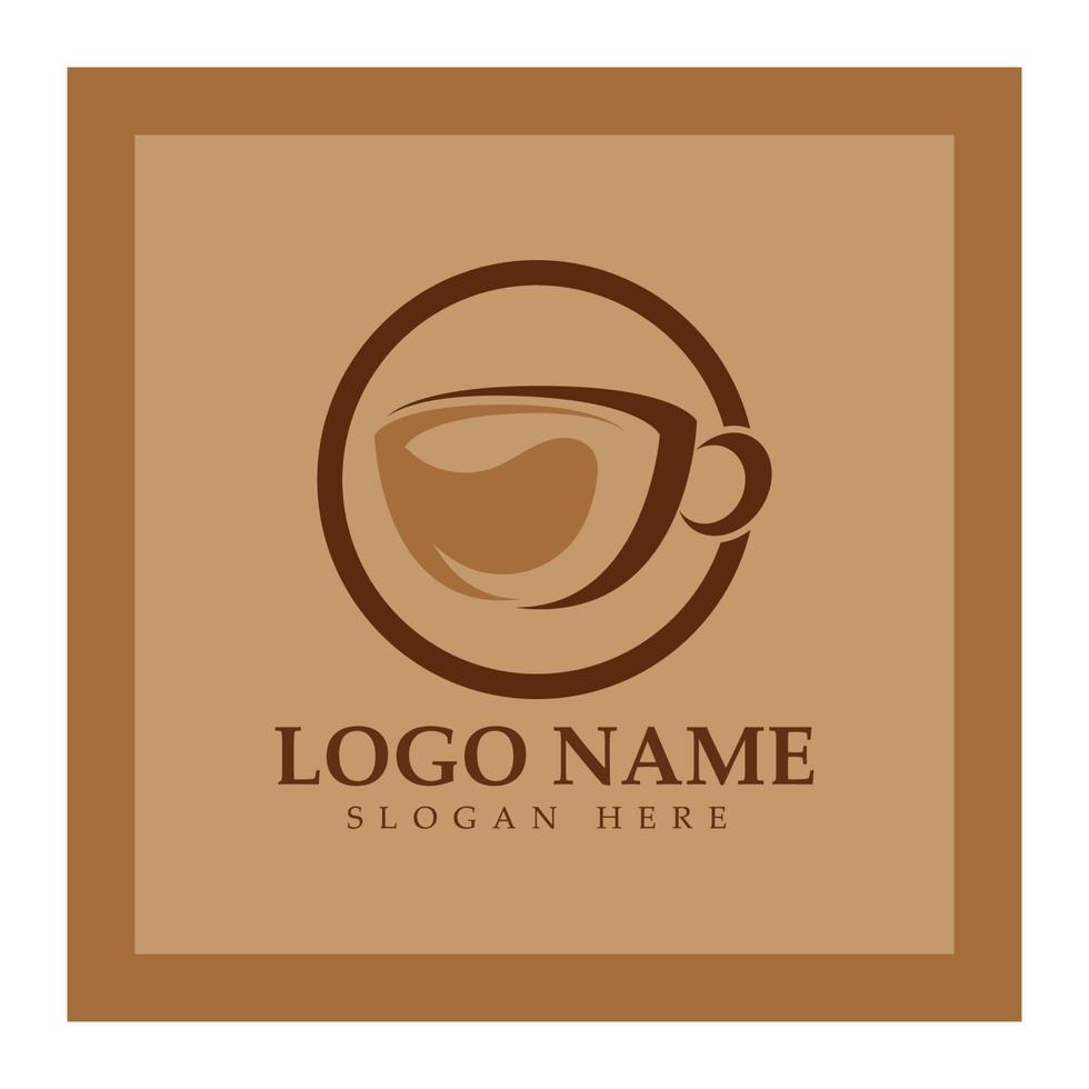 xícara de café logotipo modelo vetorial ícone ilustração design vetor