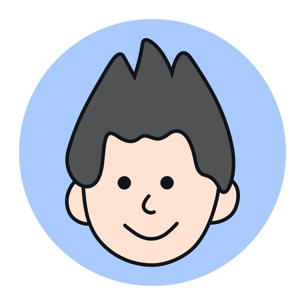 desenho de ícone de avatar. ilustração em vetor mascote perfil masculino. rosto do logotipo do usuário comercial