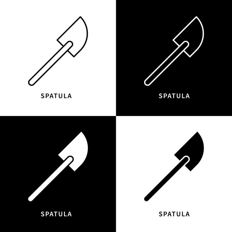 símbolo de vetor de utensílio de espátula. cozinhar e assar ícone de utensílios de cozinha. logotipo de ferramentas de comida e bolo