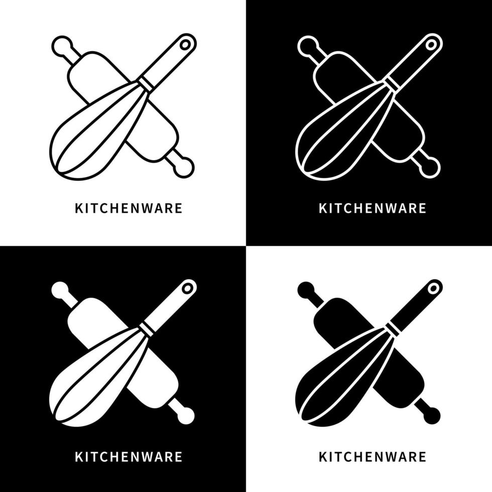 símbolo de vetor de rolo de utensílios de cozinha. ícone de ferramentas de cozimento. logotipo do equipamento