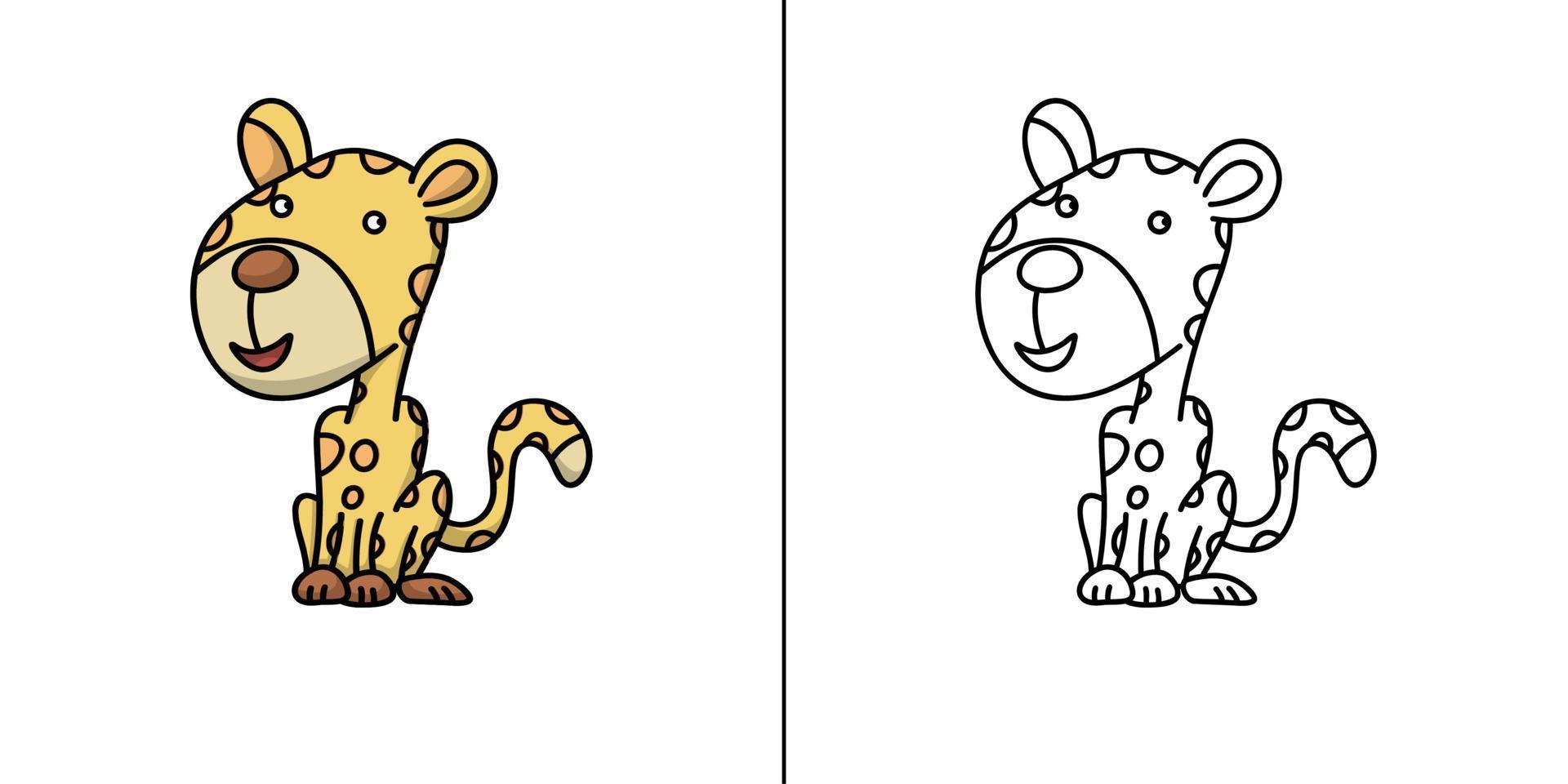 desenho de ícone de girafa. jardim zoológico animal mascote símbolo vetor crianças livro de colorir