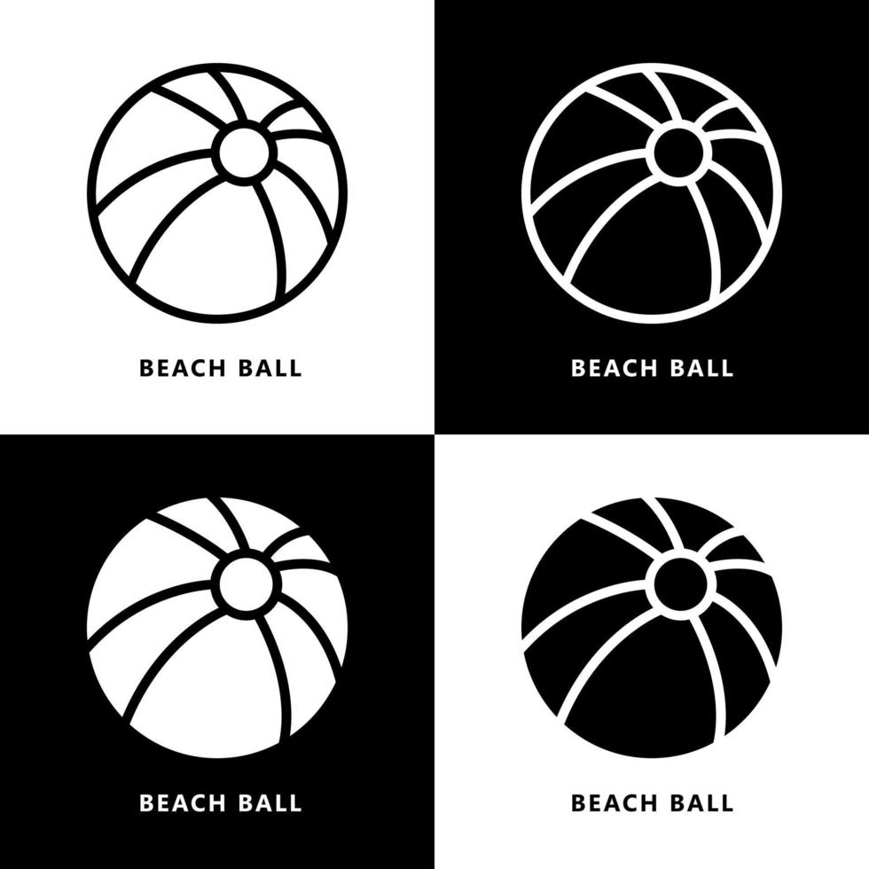desenho de ícone de bola de praia. logotipo de vetor de símbolo de brinquedo de férias