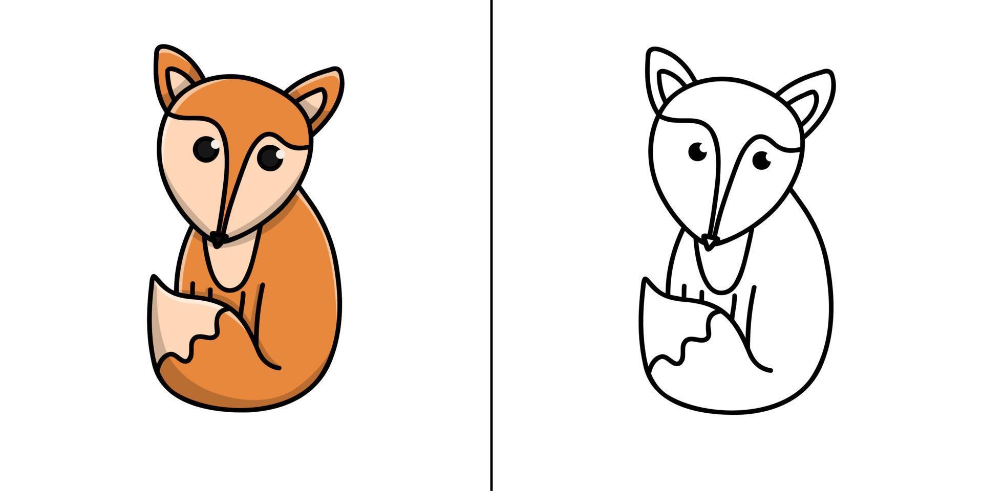 Desenhos de raposas fofas para colorir para crianças