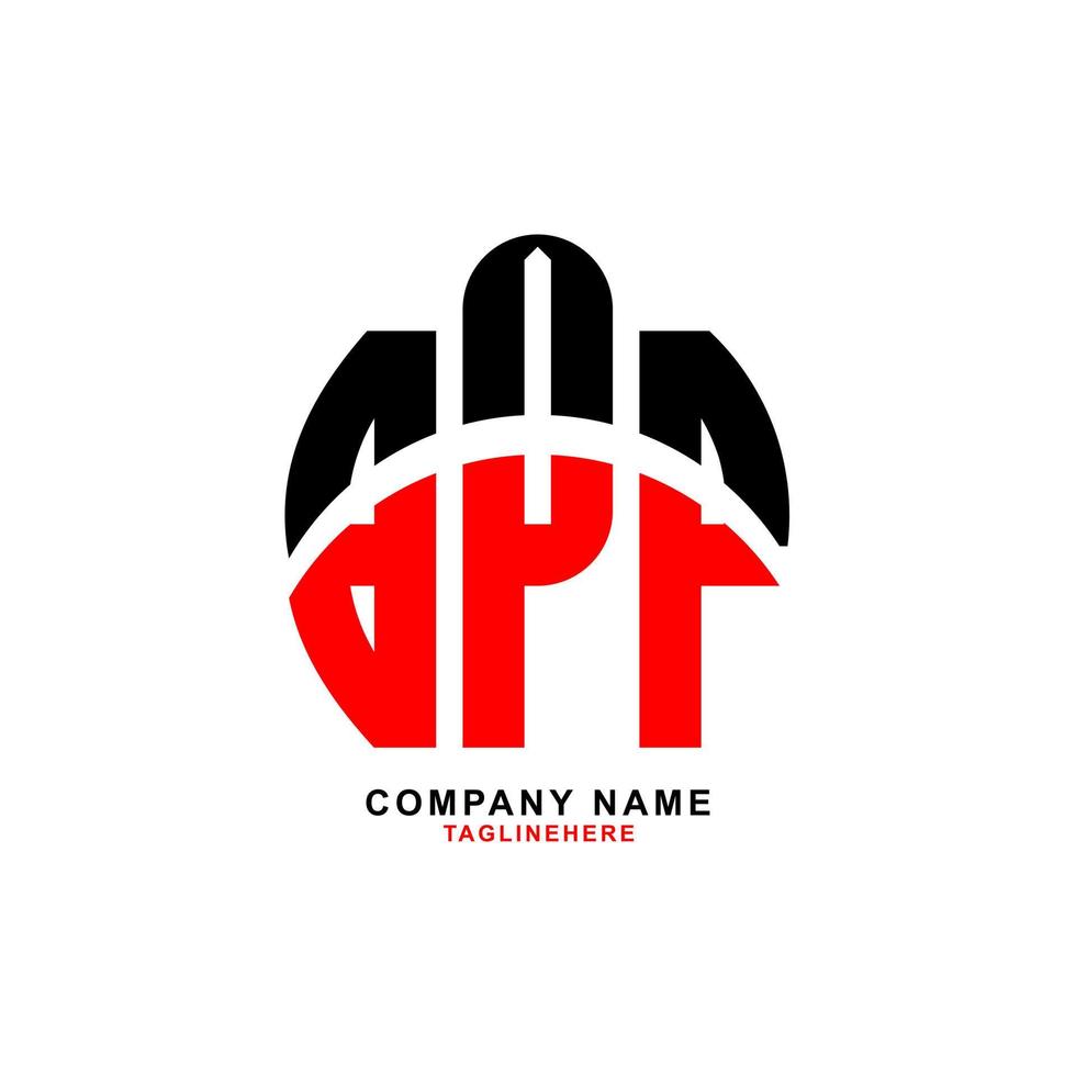 design de logotipo de carta bpp criativo com fundo branco vetor