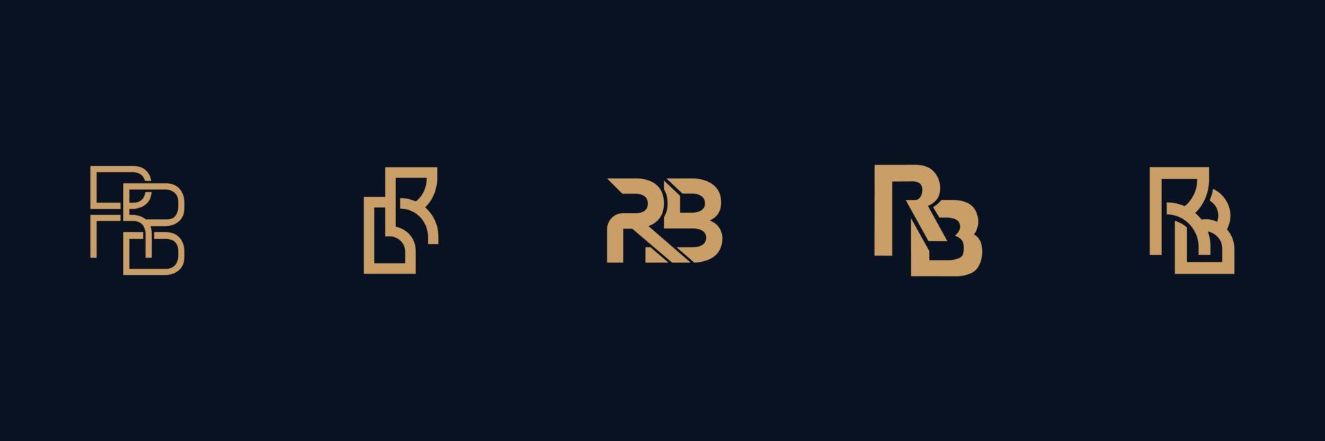 br criativo, design de vetor de logotipo de letra rb com três cores