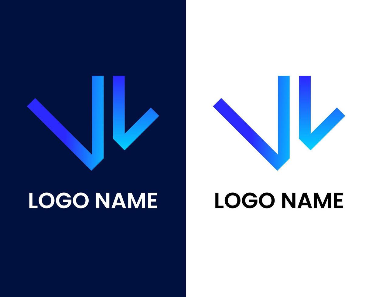 modelo de design de logotipo moderno letra w e h vetor