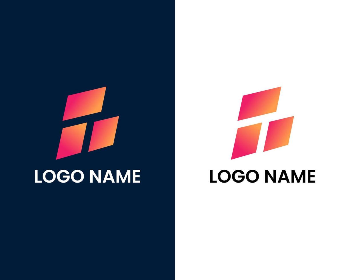 modelo de design de logotipo moderno letra t e f vetor