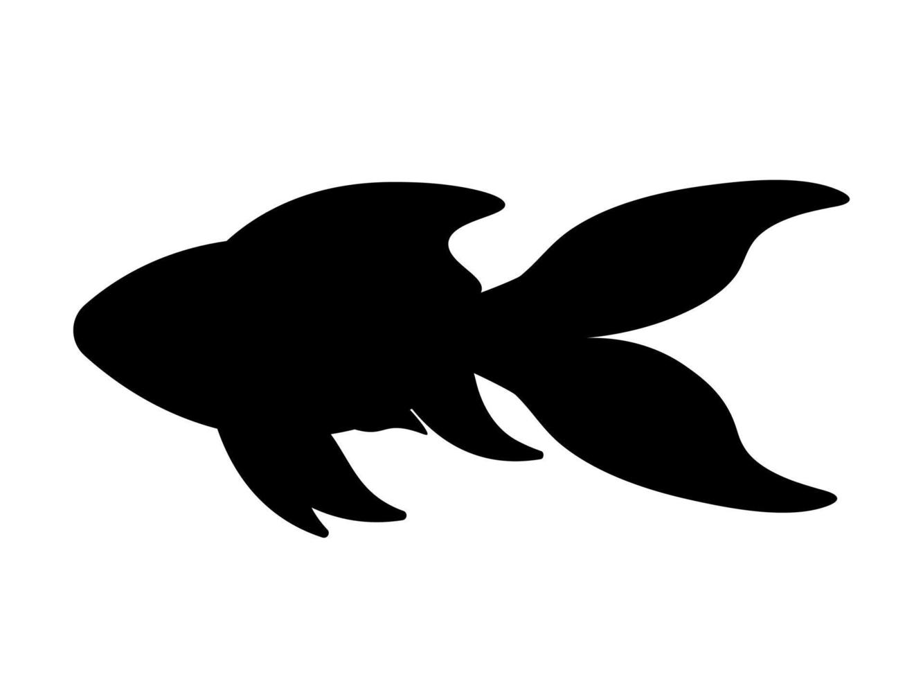 silhueta de peixinho dourado desenho vetor de clipart ícone de cometa em fundo branco