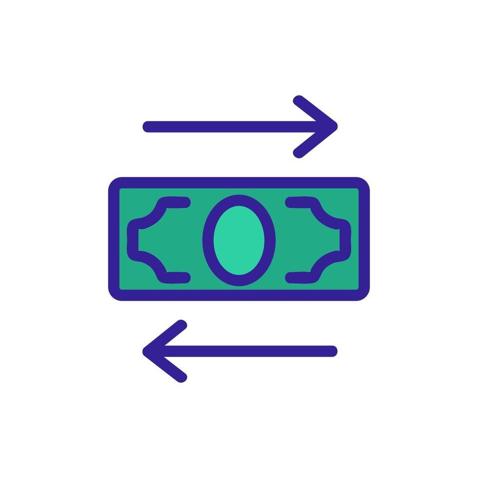 ilustração de contorno de vetor de ícone de transferência de câmbio de dinheiro