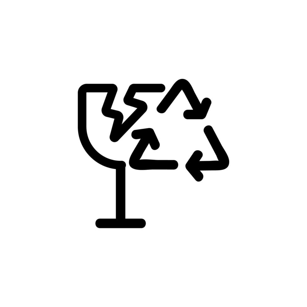 reciclagem orgânica do vetor de ícone de resíduos. ilustração de símbolo de contorno isolado