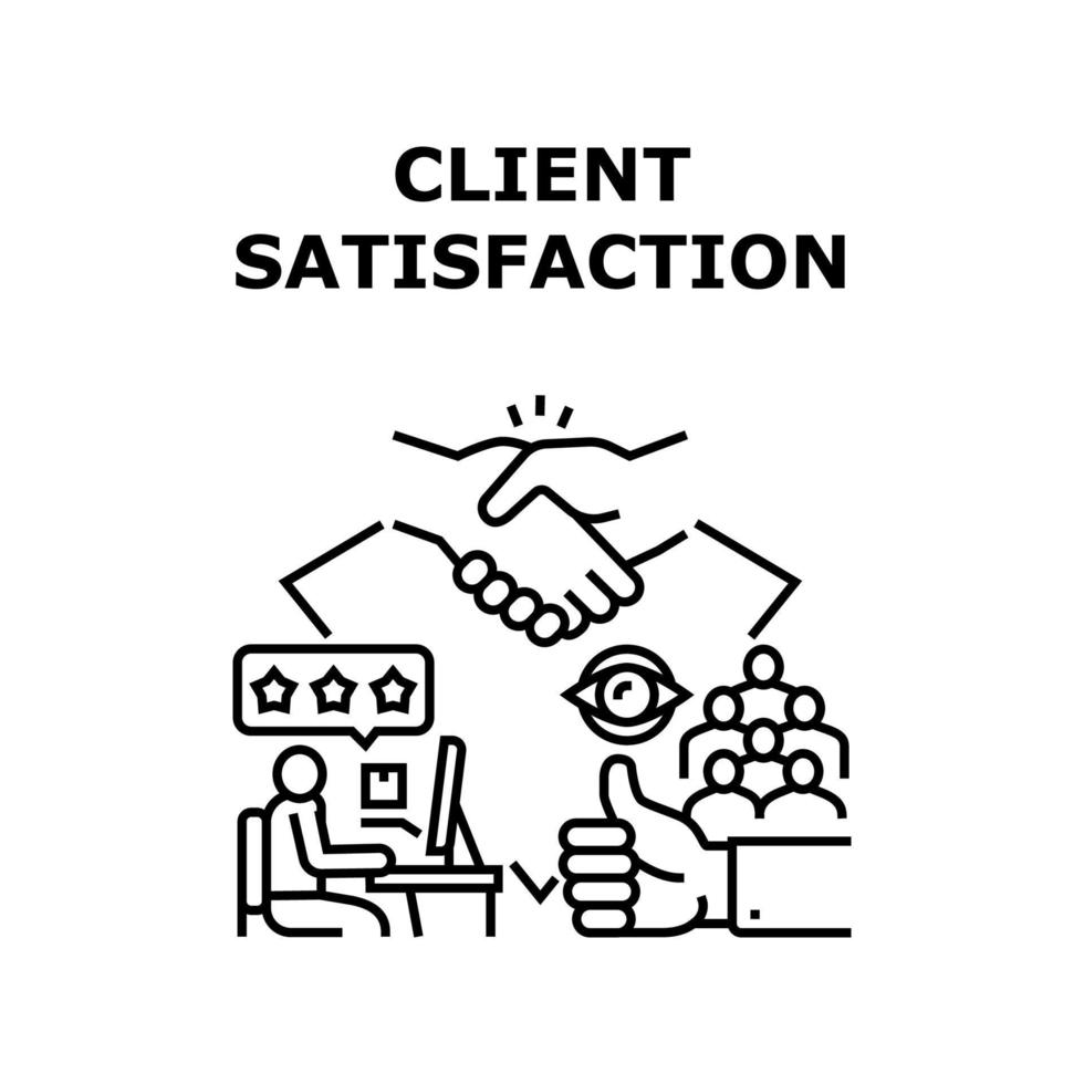 ilustração do conceito de vetor de satisfação do cliente