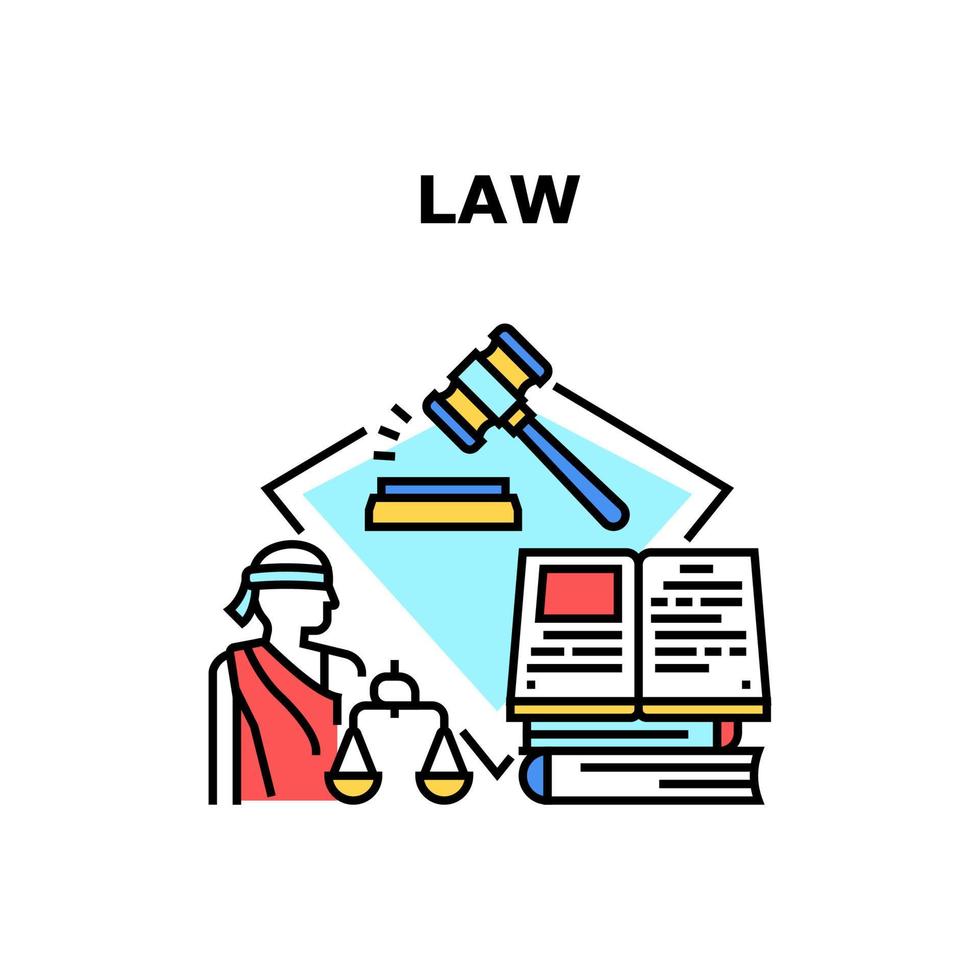 ilustração de cor de conceito de vetor de consultoria jurídica