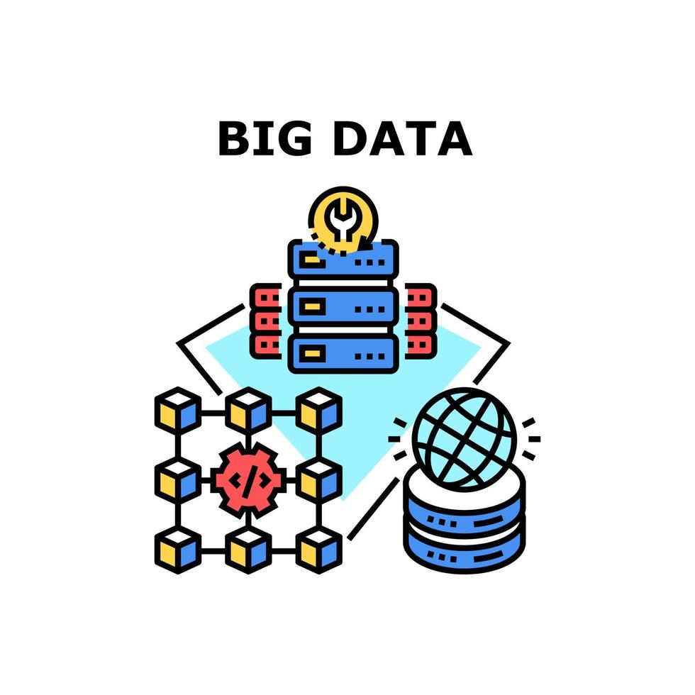 ilustração de cor de conceito de vetor de big data center