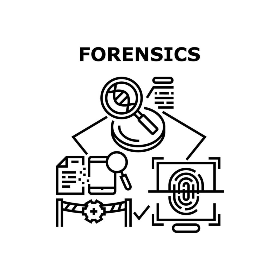 forense analisando a ilustração do conceito vetorial vetor