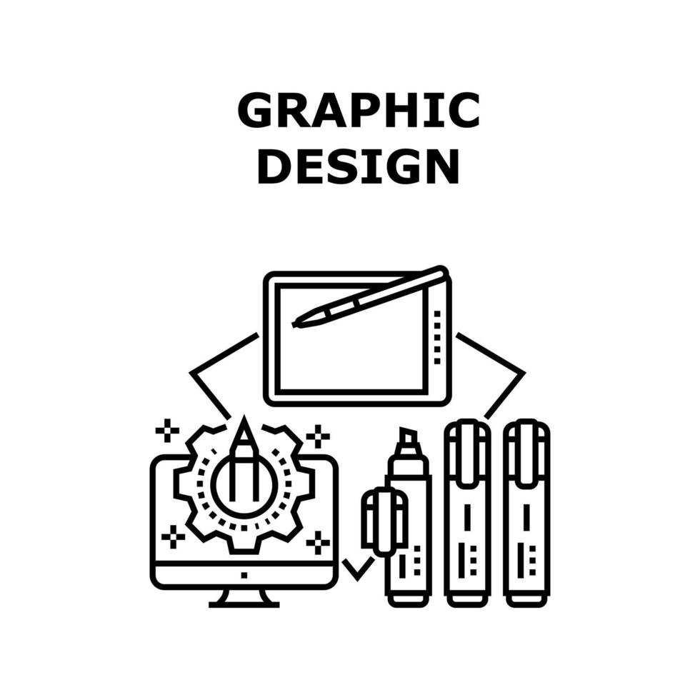 ilustração de conceito de vetor de design gráfico preto